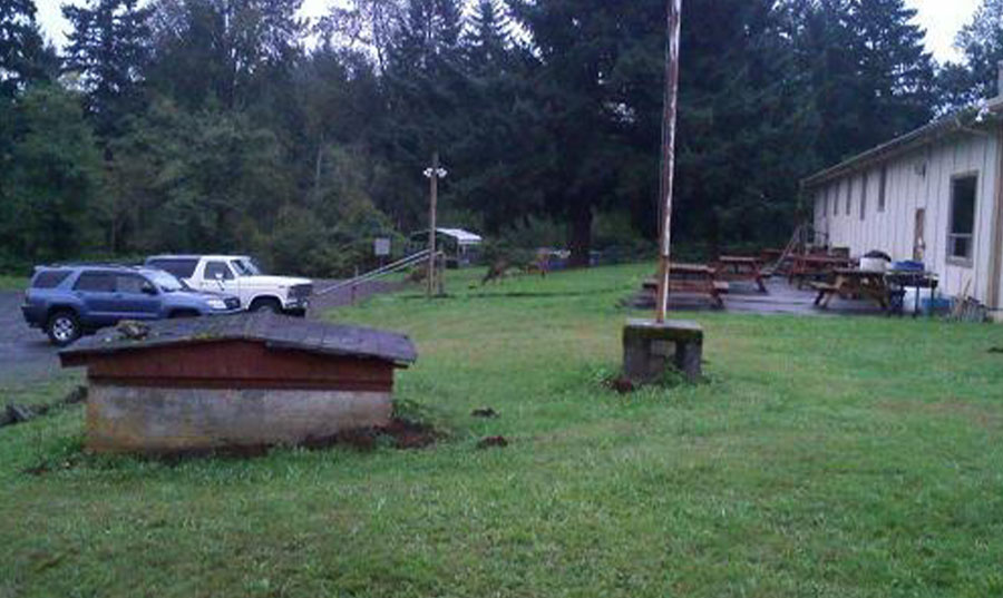 Deer grazing near the clubhouse at the former Chinook Archers range